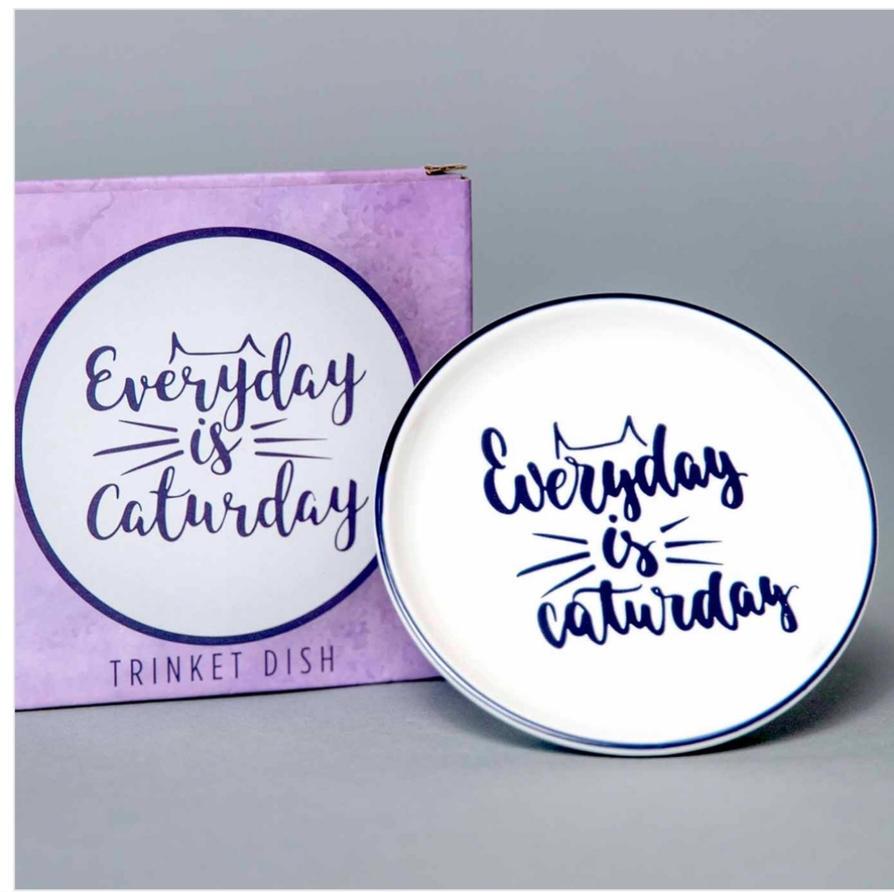 Cat Lady Box - Trinket Dish "Everyday is Caturday"